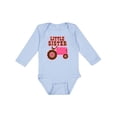 thumbnail image 1 of Inktastic Pink Tractor Little Sister Girls Long Sleeve Baby Bodysuit, 1 of 5