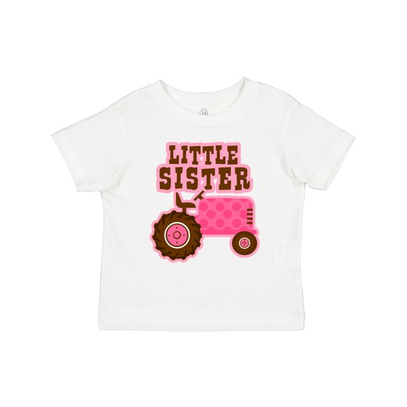 Inktastic Pink Tractor Little Sister Girls Toddler T-Shirt