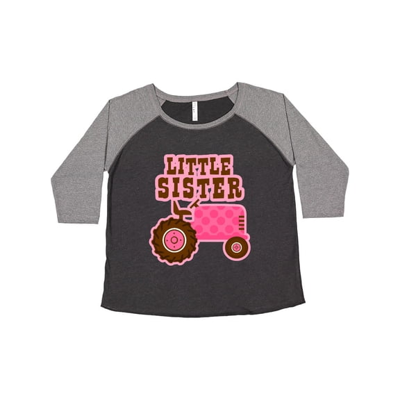 Inktastic Pink Tractor Little Sister Women's Plus Size T-Shirt