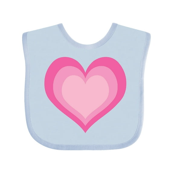 Inktastic Pink Valentine Heart Girls Baby Bib