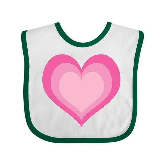 Inktastic Pink Valentine Heart Girls Baby Bib
