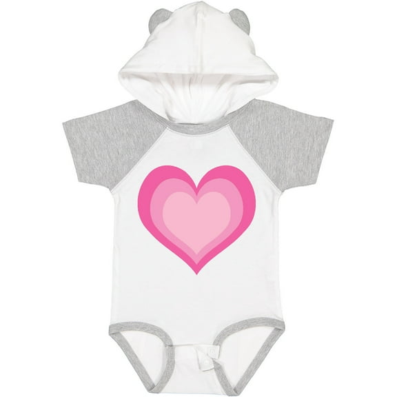 Inktastic Pink Valentine Heart Girls Baby Bodysuit