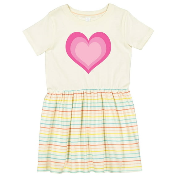 Inktastic Pink Valentine Heart Girls Toddler Dress