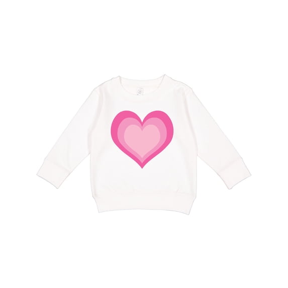 Inktastic Pink Valentine Heart Toddler Sweatshirt