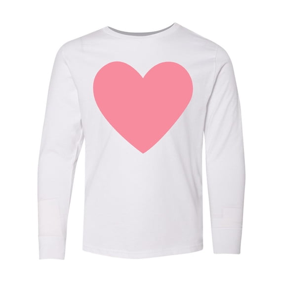 Inktastic Pink Valentine's Day Heart Long Sleeve Youth T-Shirt