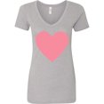 thumbnail image 1 of Inktastic Pink Valentine's Day Heart Women's V-Neck T-Shirt, 1 of 5
