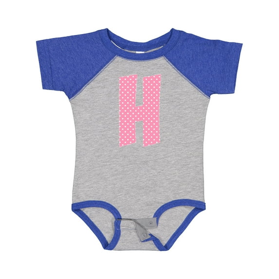 Inktastic Pink and White Polka Dots Letter H Boys or Girls Baby Bodysuit