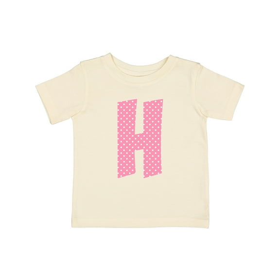 Inktastic Pink and White Polka Dots Letter H Boys or Girls Baby T-Shirt