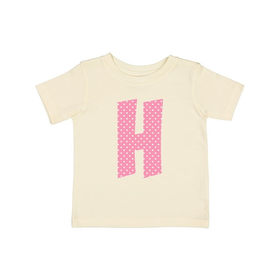 Inktastic Pink and White Polka Dots Letter H Boys or Girls Baby T-Shirt