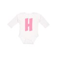 thumbnail image 1 of Inktastic Pink and White Polka Dots Letter H Boys or Girls Long Sleeve Baby Bodysuit, 1 of 5
