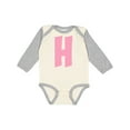 thumbnail image 1 of Inktastic Pink and White Polka Dots Letter H Boys or Girls Long Sleeve Baby Bodysuit, 1 of 5