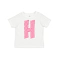 thumbnail image 1 of Inktastic Pink and White Polka Dots Letter H Boys or Girls Toddler T-Shirt, 1 of 5