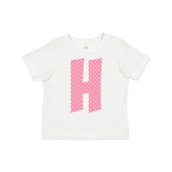 Inktastic Pink and White Polka Dots Letter H Boys or Girls Toddler T-Shirt