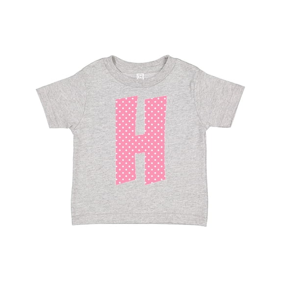 Inktastic Pink and White Polka Dots Letter H Boys or Girls Toddler T-Shirt