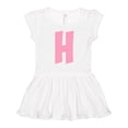 thumbnail image 1 of Inktastic Pink and White Polka Dots Letter H Girls Toddler Dress, 1 of 5