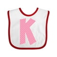 thumbnail image 1 of Inktastic Pink and White Polka Dots Letter K Boys or Girls Baby Bib, 1 of 4