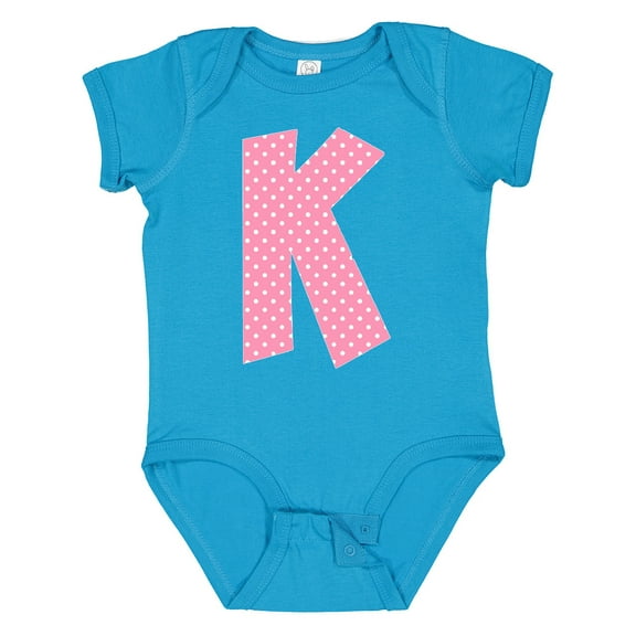 Inktastic Pink and White Polka Dots Letter K Boys or Girls Baby Bodysuit
