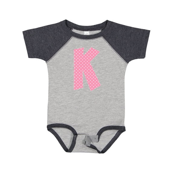 Inktastic Pink and White Polka Dots Letter K Boys or Girls Baby Bodysuit