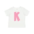 thumbnail image 1 of Inktastic Pink and White Polka Dots Letter K Boys or Girls Baby T-Shirt, 1 of 5