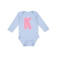 thumbnail image 1 of Inktastic Pink and White Polka Dots Letter K Boys or Girls Long Sleeve Baby Bodysuit, 1 of 5