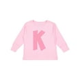 thumbnail image 1 of Inktastic Pink and White Polka Dots Letter K Boys or Girls Long Sleeve Toddler T-Shirt, 1 of 5