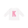 thumbnail image 1 of Inktastic Pink and White Polka Dots Letter K Boys or Girls Long Sleeve Toddler T-Shirt, 1 of 5