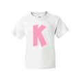 thumbnail image 1 of Inktastic Pink and White Polka Dots Letter K Youth T-Shirt, 1 of 5