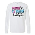 thumbnail image 1 of Inktastic Pink or Blue Auntie Loves You Long Sleeve T-Shirt, 1 of 5