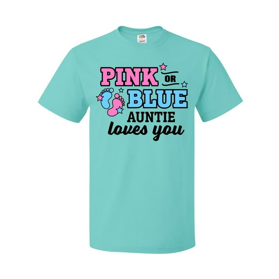 Inktastic Pink or Blue Auntie Loves You T-Shirt