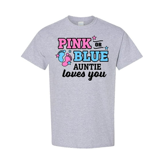 Inktastic Pink or Blue Auntie Loves You T-Shirt
