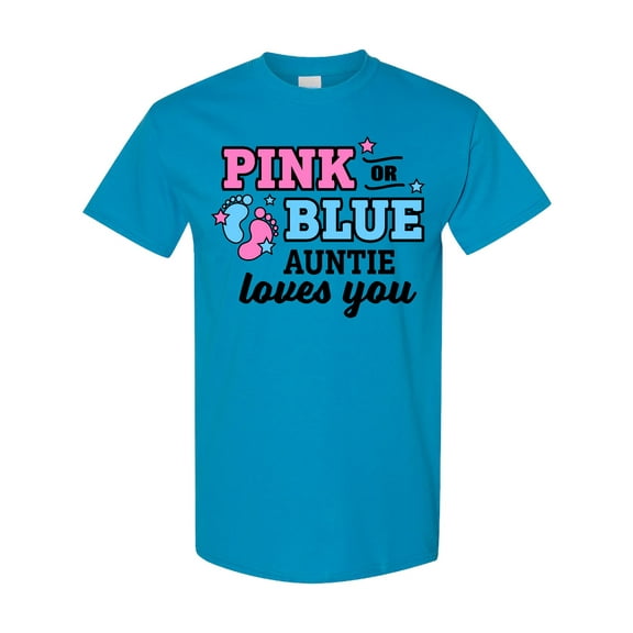 Inktastic Pink or Blue Auntie Loves You T-Shirt