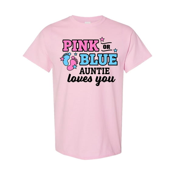 Inktastic Pink or Blue Auntie Loves You T-Shirt