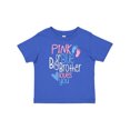 thumbnail image 1 of Inktastic Pink or Blue, Big Brother Loves You Footprints and Heart Boys Toddler T-Shirt, 1 of 5