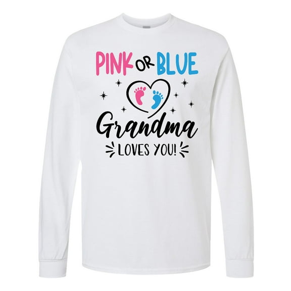 Inktastic Pink or Blue Grandma Loves You Long Sleeve T-Shirt