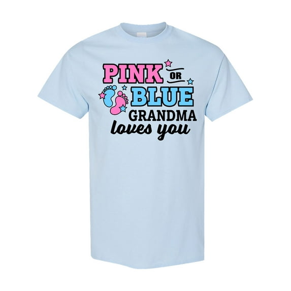 Inktastic Pink or Blue Grandma Loves You T-Shirt