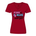 thumbnail image 1 of Inktastic Pink or Blue Grandma Loves You Women's V-Neck T-Shirt, 1 of 4