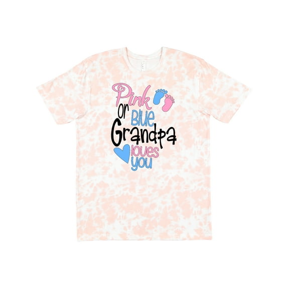 Inktastic Pink or Blue, Grandpa Loves You Footprints and Heart T-Shirt
