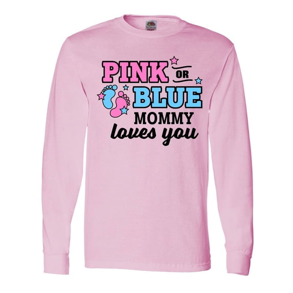 Inktastic Pink or Blue Mommy Loves You Long Sleeve T-Shirt