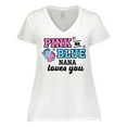 thumbnail image 1 of Inktastic Pink or Blue Nana Loves You Women's Plus Size V-Neck T-Shirt, 1 of 5