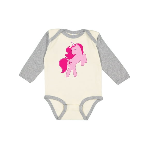 Inktastic Pink unicorn Girls Long Sleeve Baby Bodysuit