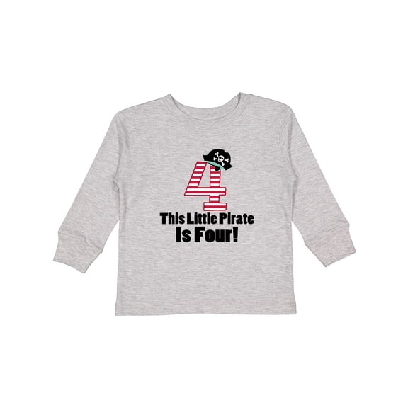 Inktastic Pirate 4th Birthday Party Boys or Girls Long Sleeve Toddler T-Shirt