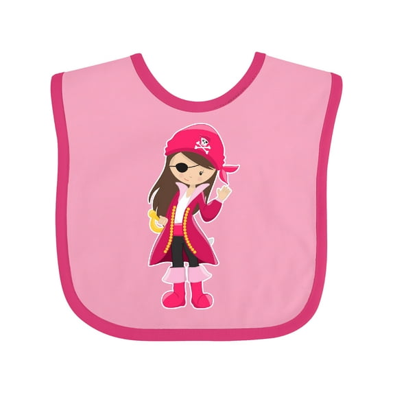 Inktastic Pirate Captain Girls Baby Bib