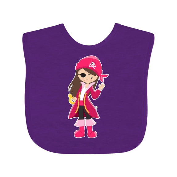 Inktastic Pirate Captain Girls Baby Bib