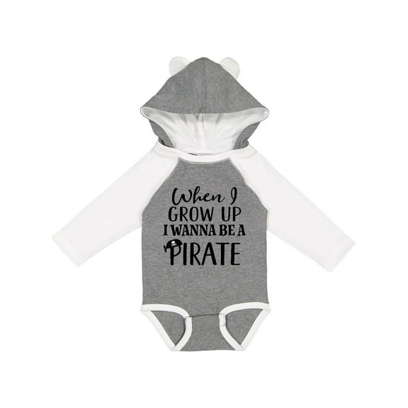 Inktastic Pirate Future Childs Boys or Girls Long Sleeve Baby Bodysuit