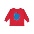 thumbnail image 1 of Inktastic Pirate Octopus, Blue Octopus With Red Pirate Hat Boys or Girls Long Sleeve Toddler T-Shirt, 1 of 5