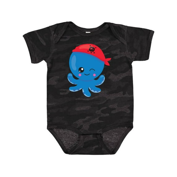 Inktastic Pirate Octopus, Cute Octopus, Little Octopus Boys or Girls Baby Bodysuit