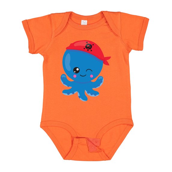 Inktastic Pirate Octopus, Cute Octopus, Little Octopus Boys or Girls Baby Bodysuit