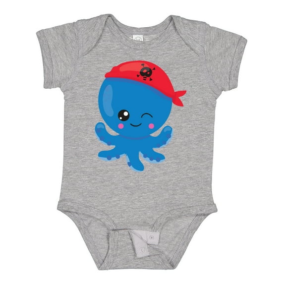 Inktastic Pirate Octopus, Cute Octopus, Little Octopus Boys or Girls Baby Bodysuit