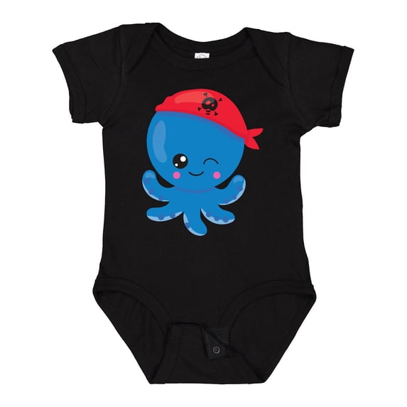 Inktastic Pirate Octopus, Cute Octopus, Little Octopus Boys or Girls Baby Bodysuit