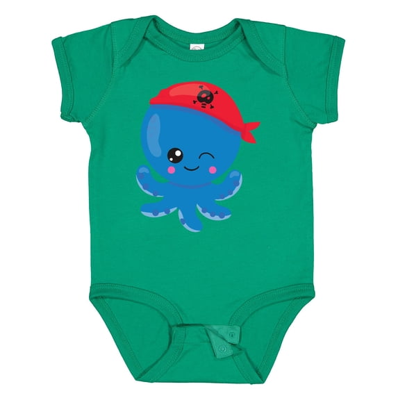Inktastic Pirate Octopus, Cute Octopus, Little Octopus Boys or Girls Baby Bodysuit